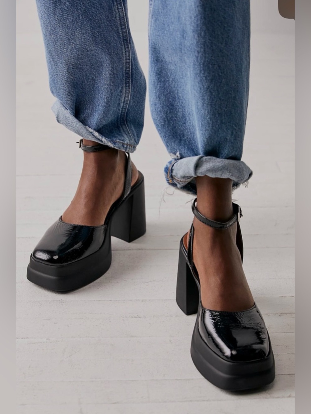 Free People Double Stack Platform Mary Janes